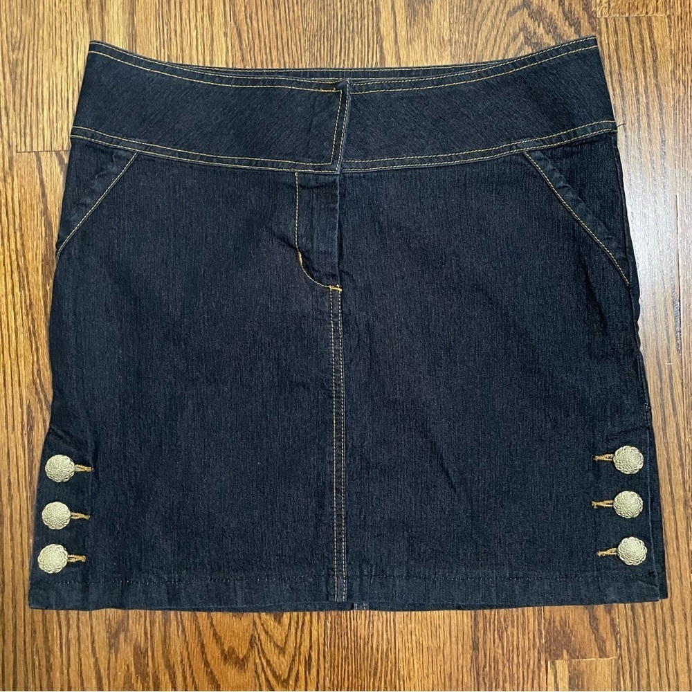 Bisou‎ Bisou Dark Denim Mid Thigh Skirt Size 6